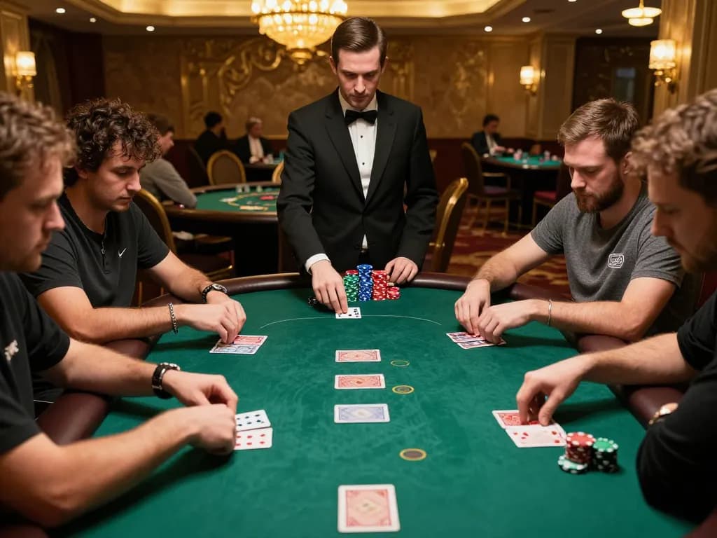 UU88 high-stakes poker game scene with players and dramatic lighting, capturing strategic gameplay.