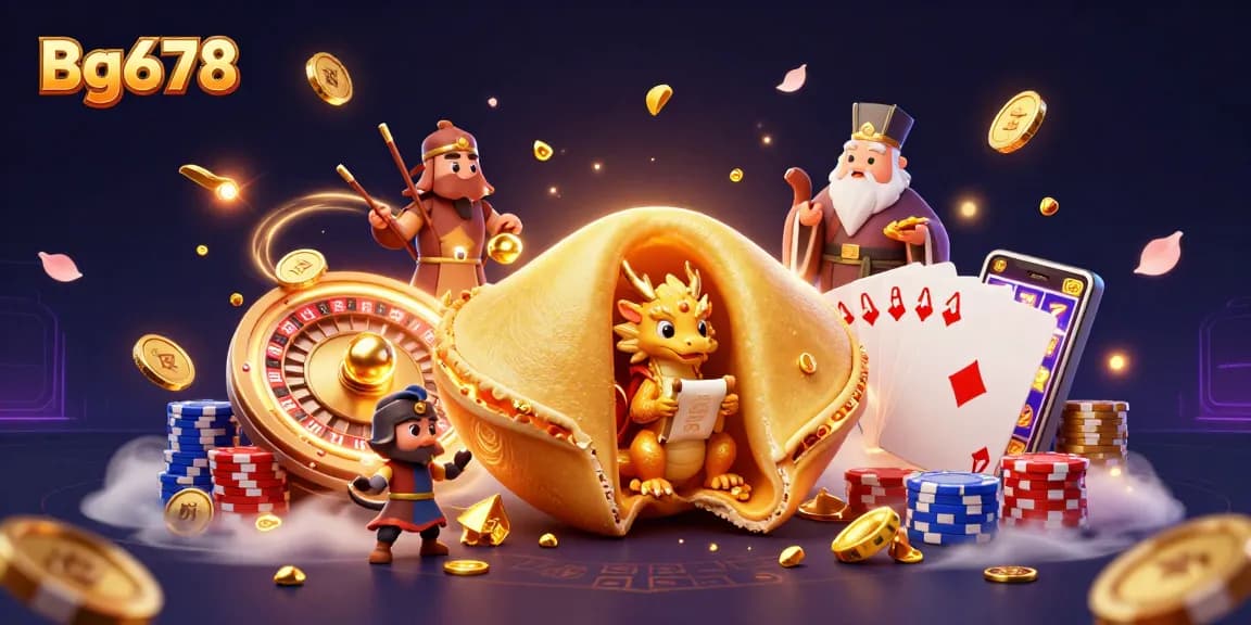 Spin slot reels and win with Bg678's vibrant casino scene filled with golden treasures.