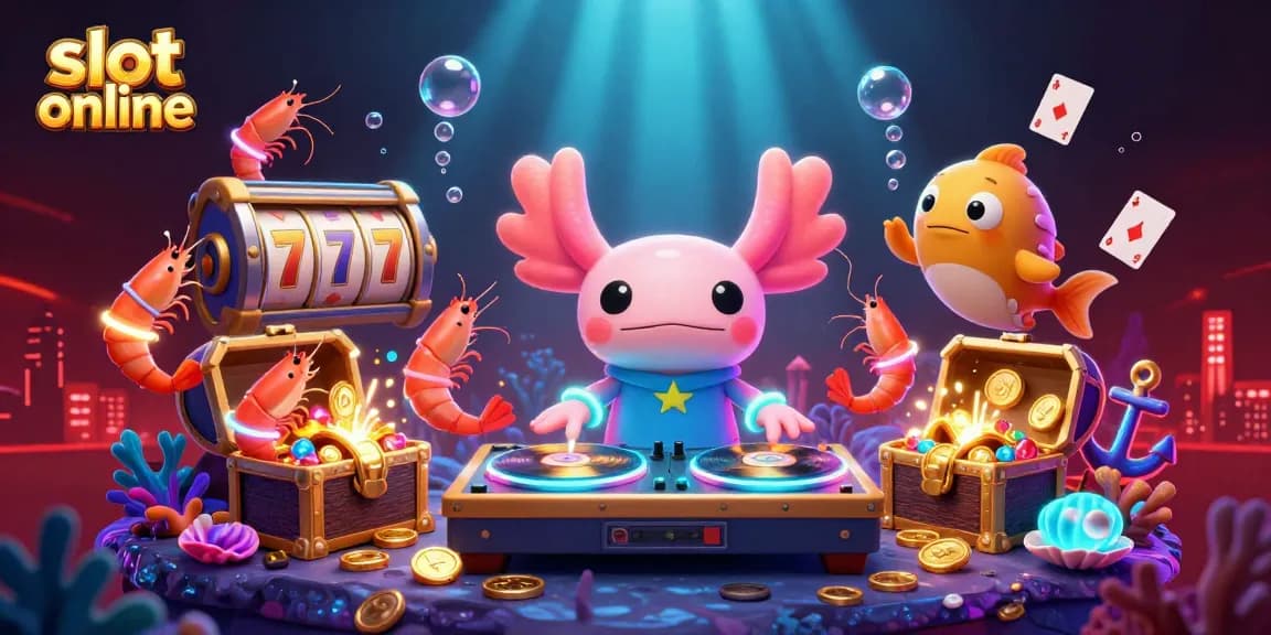 Engage with fun slot online gameplay featuring a DJ and animated sea creatures in a vibrant underwater setting.