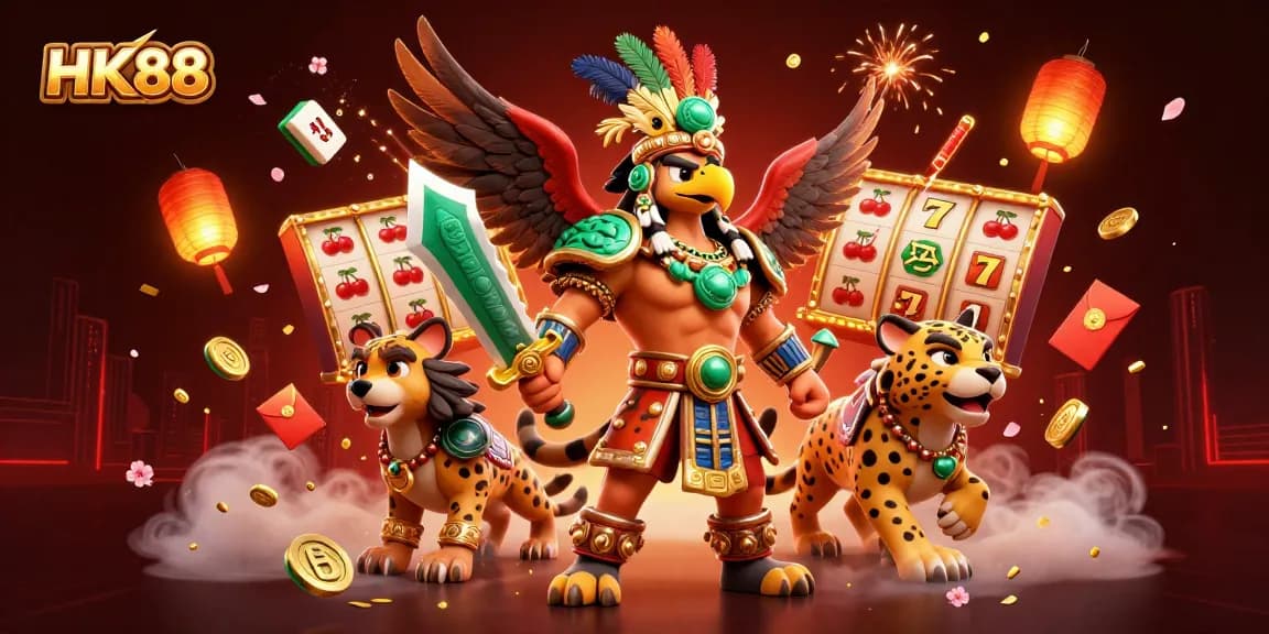 Experience exhilarating gameplay at HK88 as warriors navigate thrilling slot challenges adorned with riches.