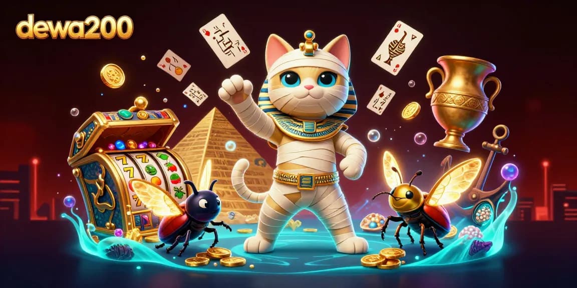 Maksimalkan peluang menang di dewa200 dengan ilustrasi kasino penuh warna dan karakter unik.