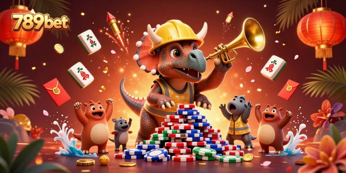 Join the excitement at 789 bet with a vibrant casino scene featuring animated characters and festive elements.