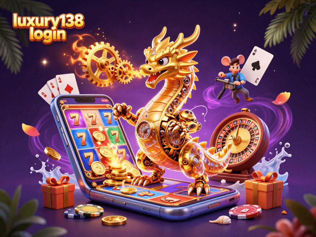 Login luxury138 untuk bermain game slot dengan naga emas dan peralatan kasino yang menarik.