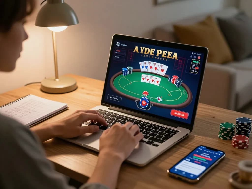 Ikuti permainan Demo Slot PG Soft Mirip Asli dari pengaturan rumah yang nyaman dengan antarmuka poker online yang ditampilkan