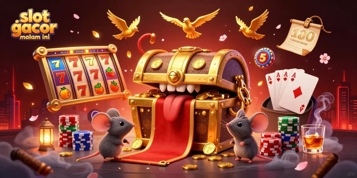 Experience thrilling moments with slot gacor malam ini as golden treasure lures adventurers amidst vibrant gaming elements.