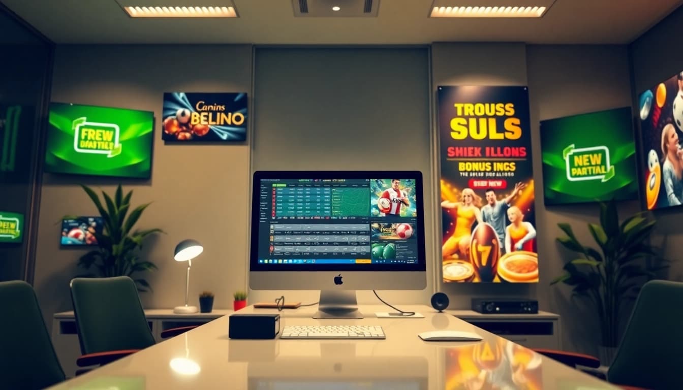 Top 10 nhà cái uy tín showcased in a modern betting environment with vibrant promotional graphics.