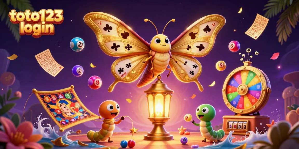 Engage with the exciting world of toto123 login where numbered lottery balls bounce amid vibrant casino elements.