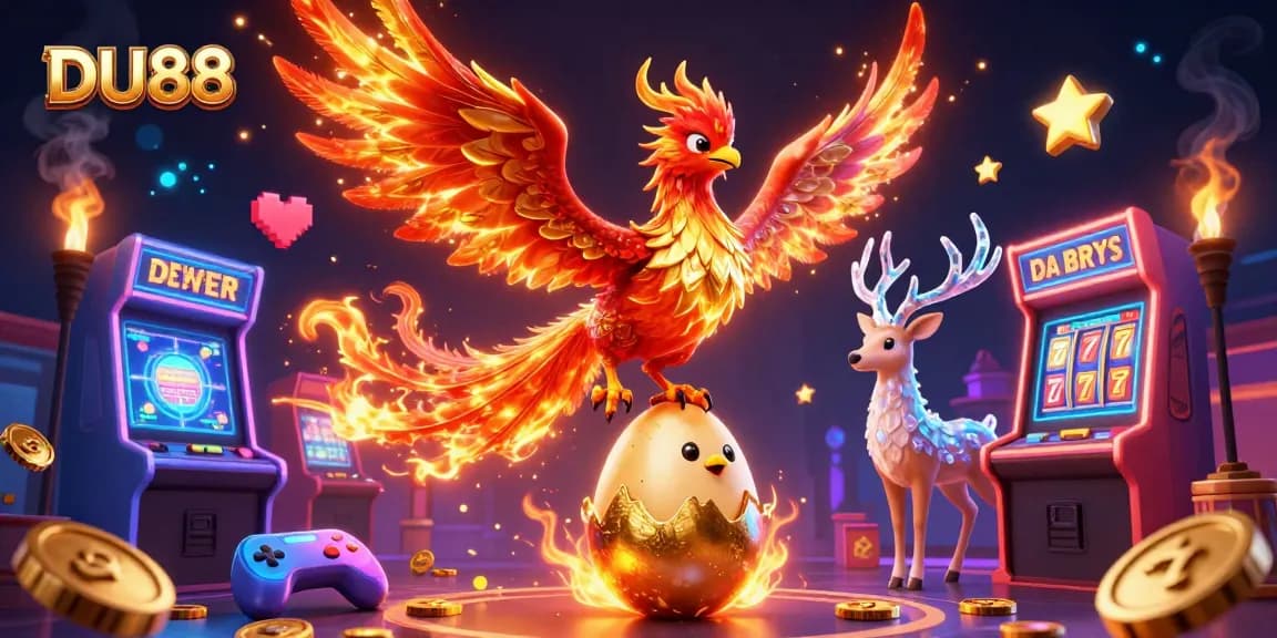 Engage with DU88 through thrilling casino experiences depicted in vibrant 3D illustration.