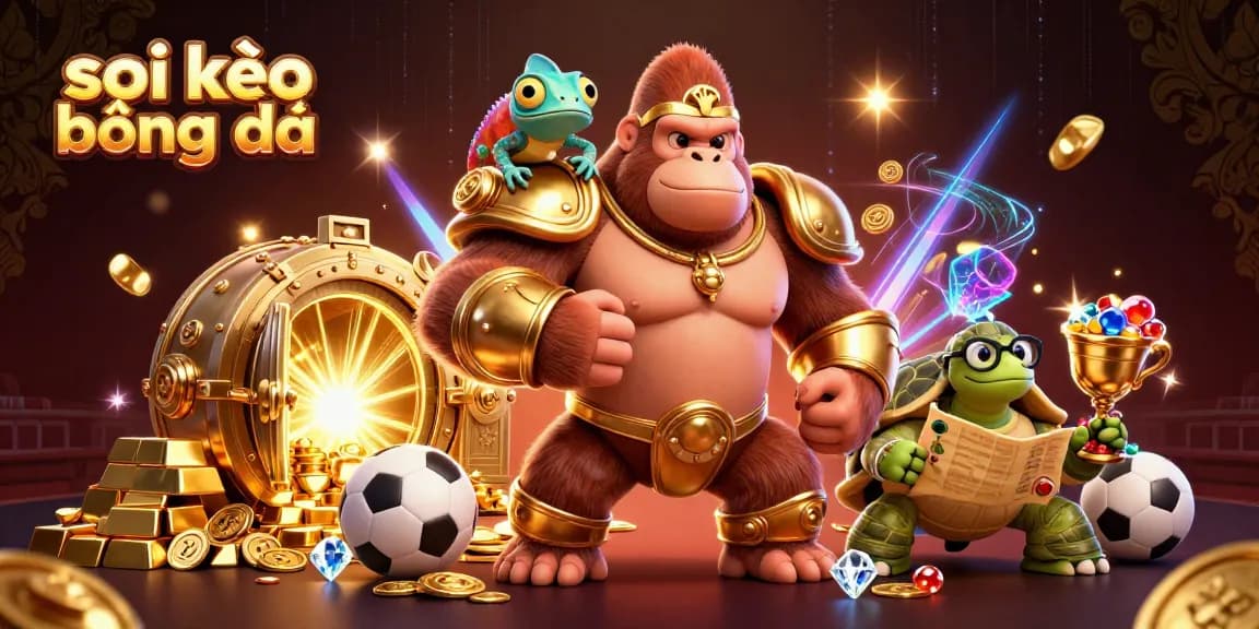 Strategically analyzing soi kèo bóng đá with expert characters in a vibrant 3D scene filled with betting elements.