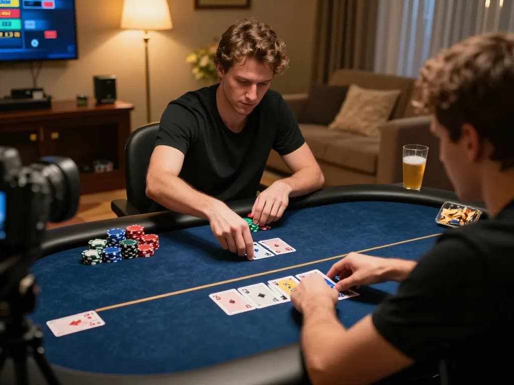 Experience the thrill of tr88 game as players engage in an electrifying online poker session at home.