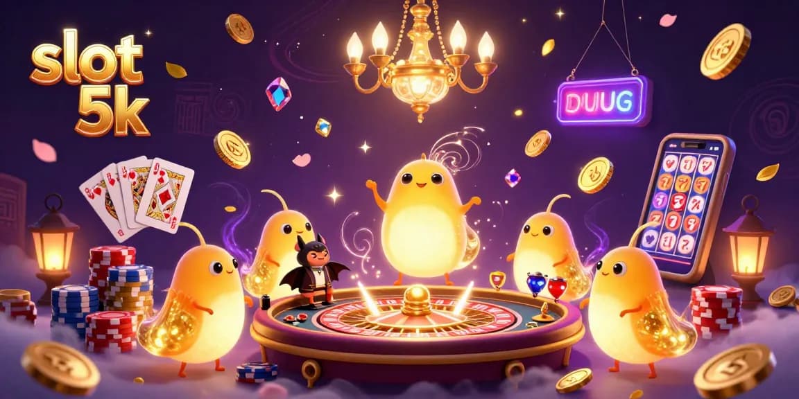 Experience the thrill of slot 5k with a vibrant 3D casino scene showcasing illuminated characters and dynamic game elements.