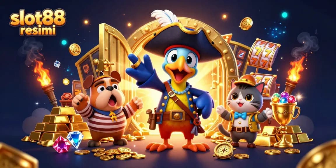 Experience thrilling slot88 resmi action with a colorful pirate-themed slot game scene, filled with treasures and adventure.