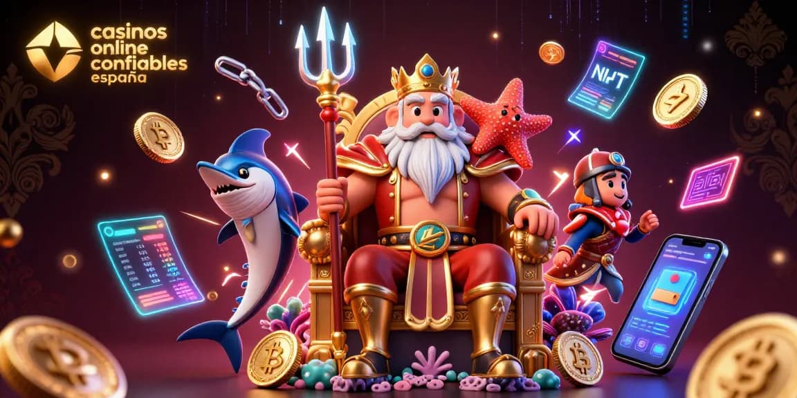Engage with casinos online confiables españa featuring Neptune and crypto tokens in a vibrant 3D scene.