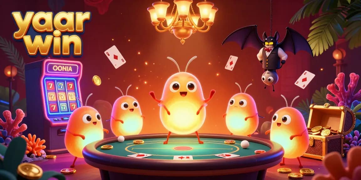 Experience thrilling gameplay with yaar win at a vibrant casino illuminated by glowworms.