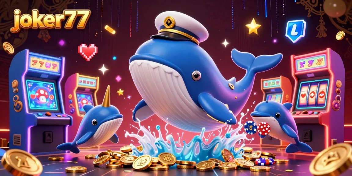 Engage in thrilling casino action with joker77 visualizing big wins amidst playful creatures.