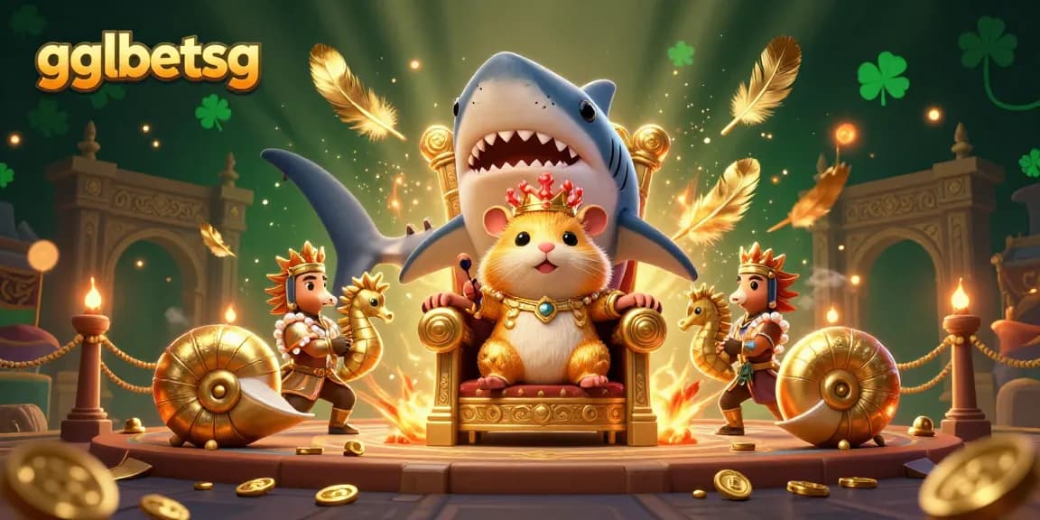 Engage in thrilling esports betting at gglbetsg, featuring a golden hamster king in a vibrant 3D scene.