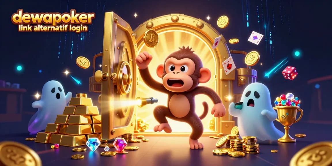 Experience thrilling action with dewapoker link alternatif login in this vibrant casino illustration.