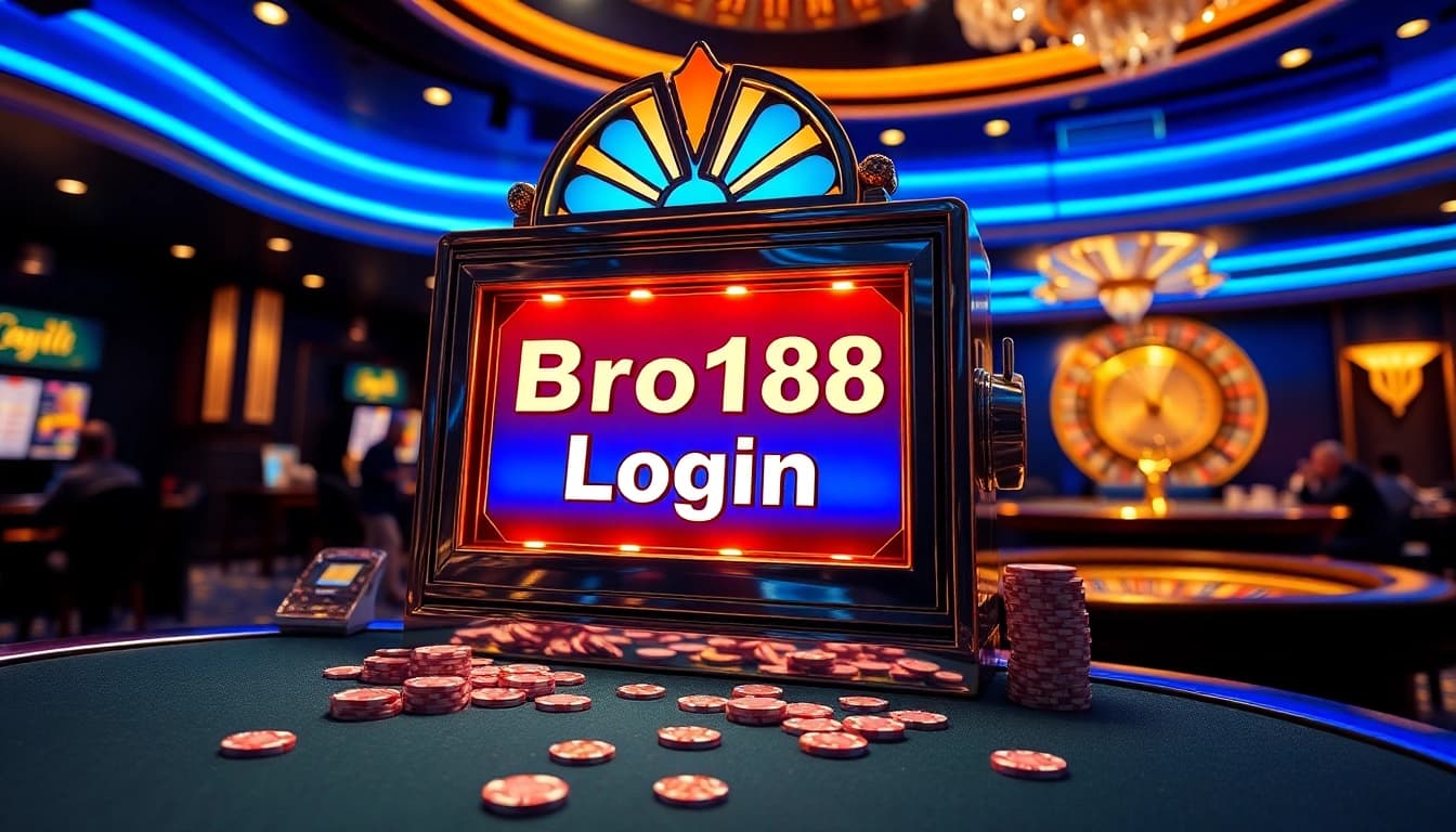 Engage with the Bro138 login as you experience the excitement at a luxurious casino slot machine.