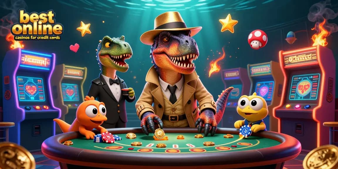 Experience the best online casinos for credit cards with vibrant gaming visuals and dynamic characters.