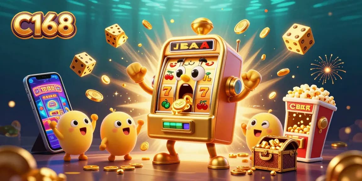 Experience thrilling wins at C168 with vibrant slot machines and joyful atmosphere.