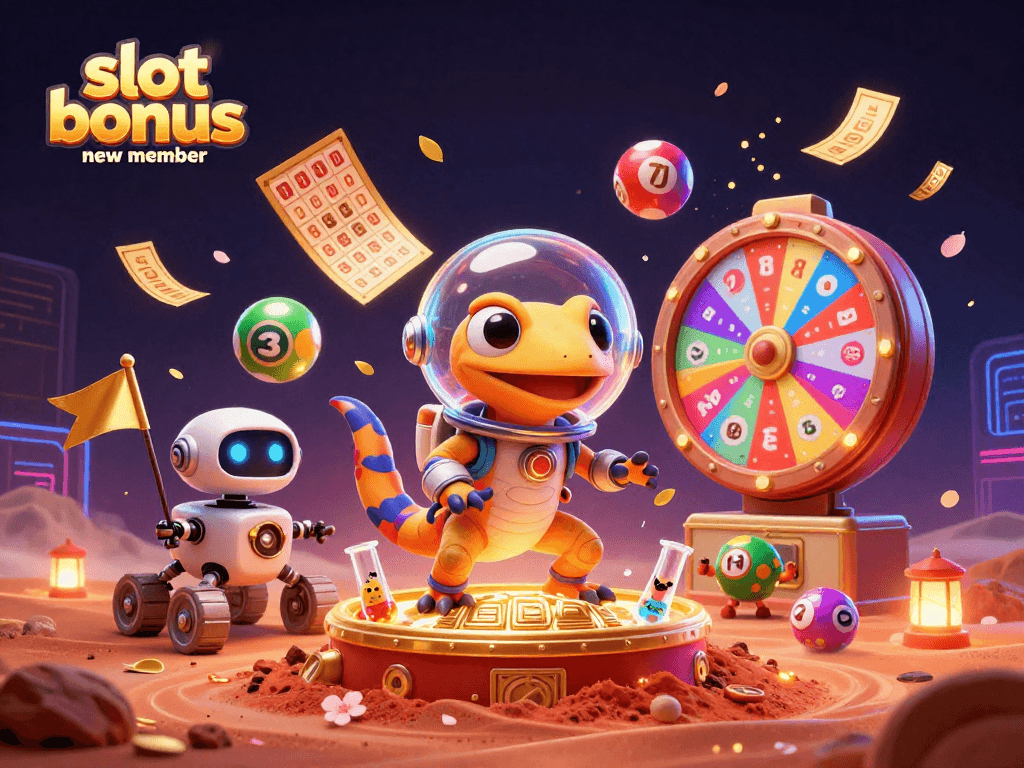 Experience the excitement of slot bonus new member promotions in a vibrant casino scene.