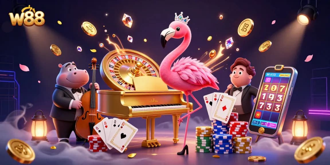 Chơi cùng w88 trong không gian casino sống động, thưởng thức âm nhạc và giải trí tuyệt vời.