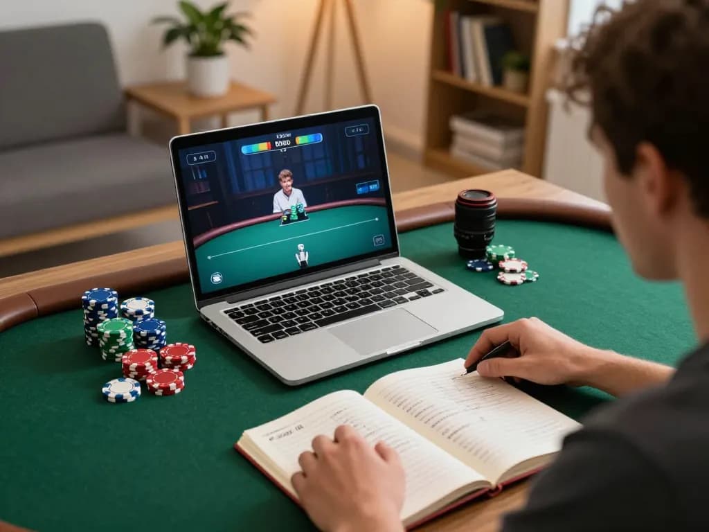 Player engaging in a focused online poker game on hytw3339 platform, showcasing strategic gameplay.