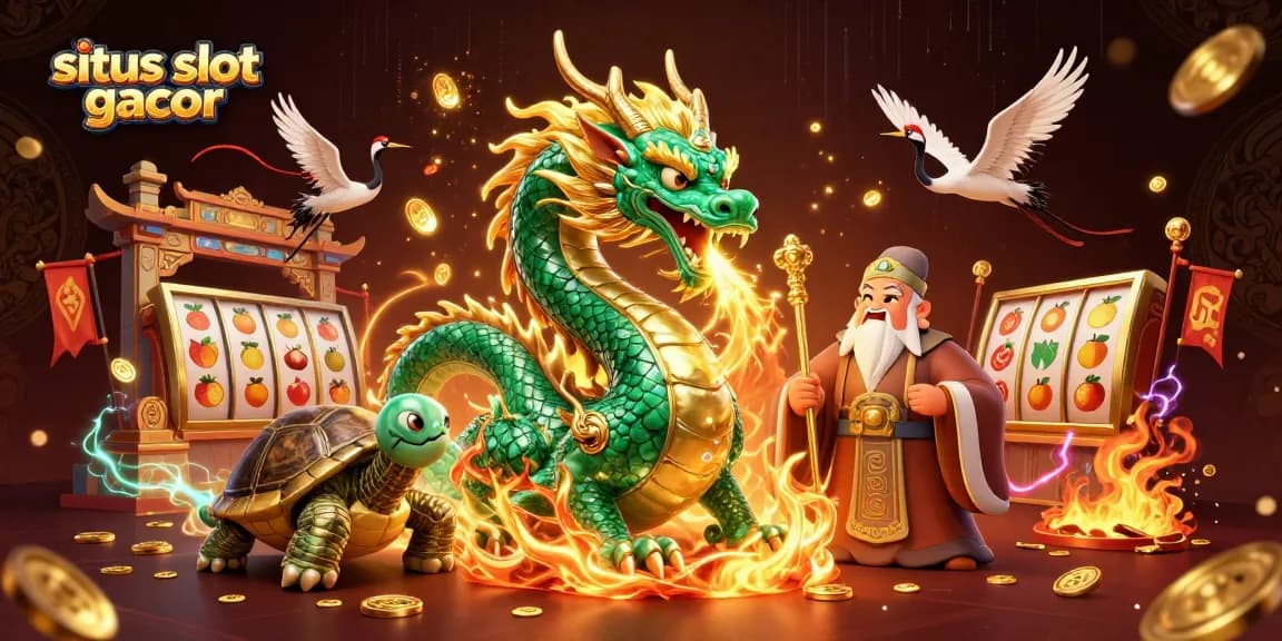 Menangkan jackpot di situs slot gacor dengan ilustrasi naga giok dan simbol beruntung yang memikat.
