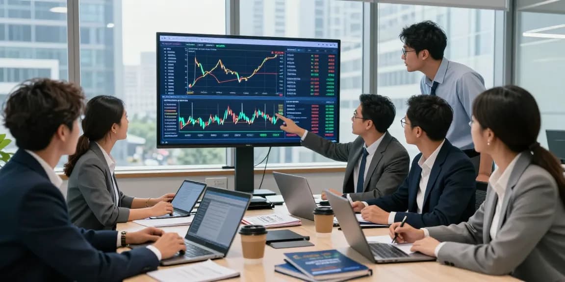 Para trader di kantor modern merundingkan info kakakjudi dan strategi trading.