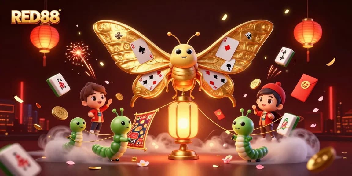 Experience the vibrant gameplay of RED88 featuring stunning golden details and dynamic gambling elements.