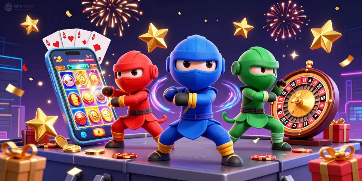 Engage with thrilling toto togel action as ninja chameleons showcase their skills amidst vibrant gambling elements.