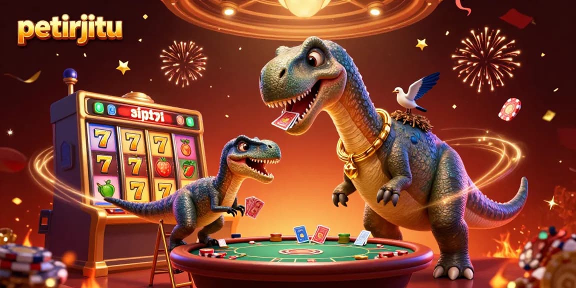 Permainan petirjitu yang menarik dengan karakter dinosaurus dan elemen slot yang menggoda.