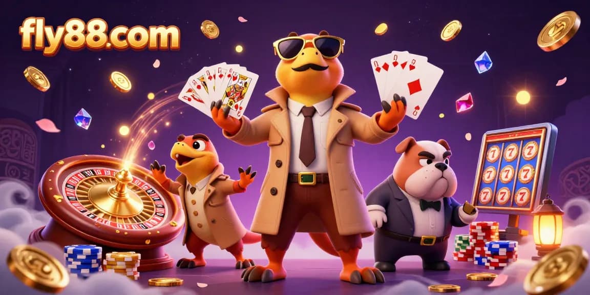 Experience the excitement in fly88com's vibrant VIP gaming scene with raptors trying to blend in.