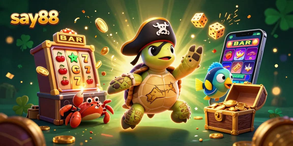 Win big with say88's exciting slots and treasures revealed in a vibrant 3D casino scene.
