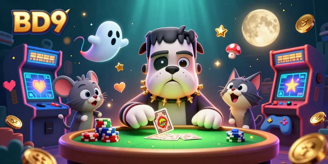 Experience high-stakes gaming excitement at BD9 with vibrant characters and casino action.