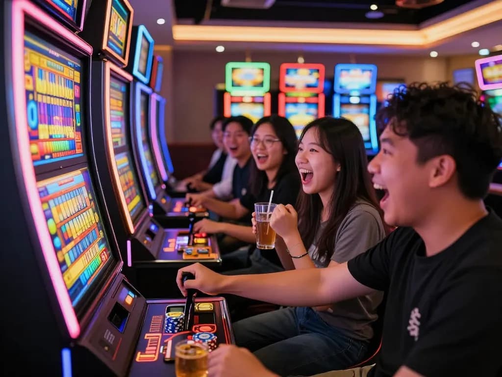 Pemain menikmati pengalaman slot gacor dengan semangat dan suasana yang hidup