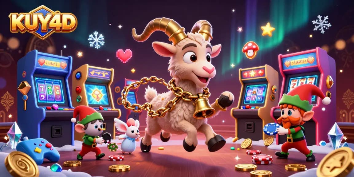 Sesuaikan dengan KUY4D, ilustrasi kasino dengan karakter kartun menarik dan elemen gameplay