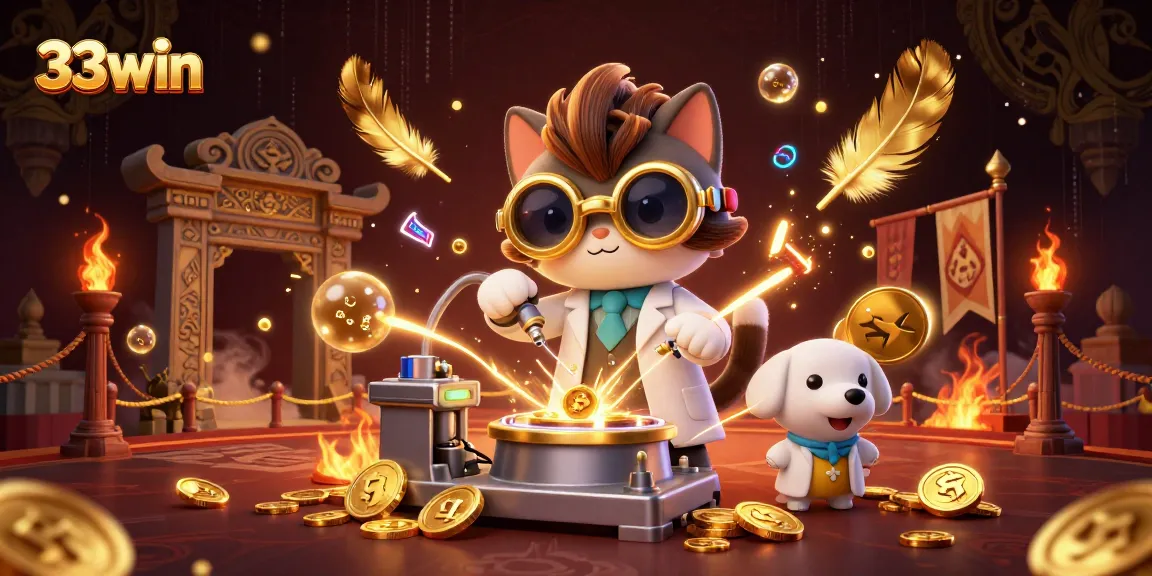 Engage with 33win's thrilling casino experience featuring unique characters and vibrant game elements.