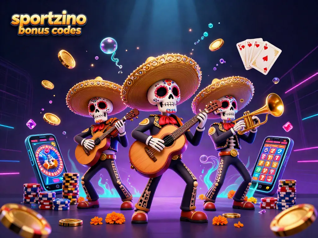 Experience exciting gameplay with Sportzino bonus codes, featuring dynamic mariachi characters and dazzling casino elements.