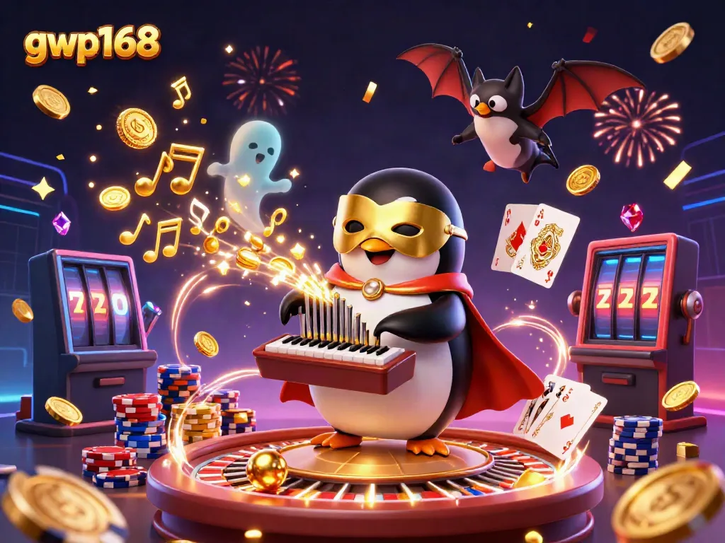 GWP168 menawarkan pengalaman bermain slot yang meriah dengan koin emas berhamburan dan karakter unik.