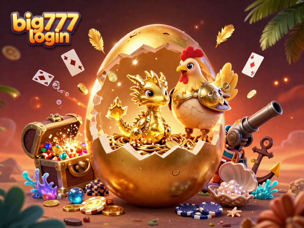 Engage with excitement at big777 login showcasing a dragon in a treasure-filled casino environment.