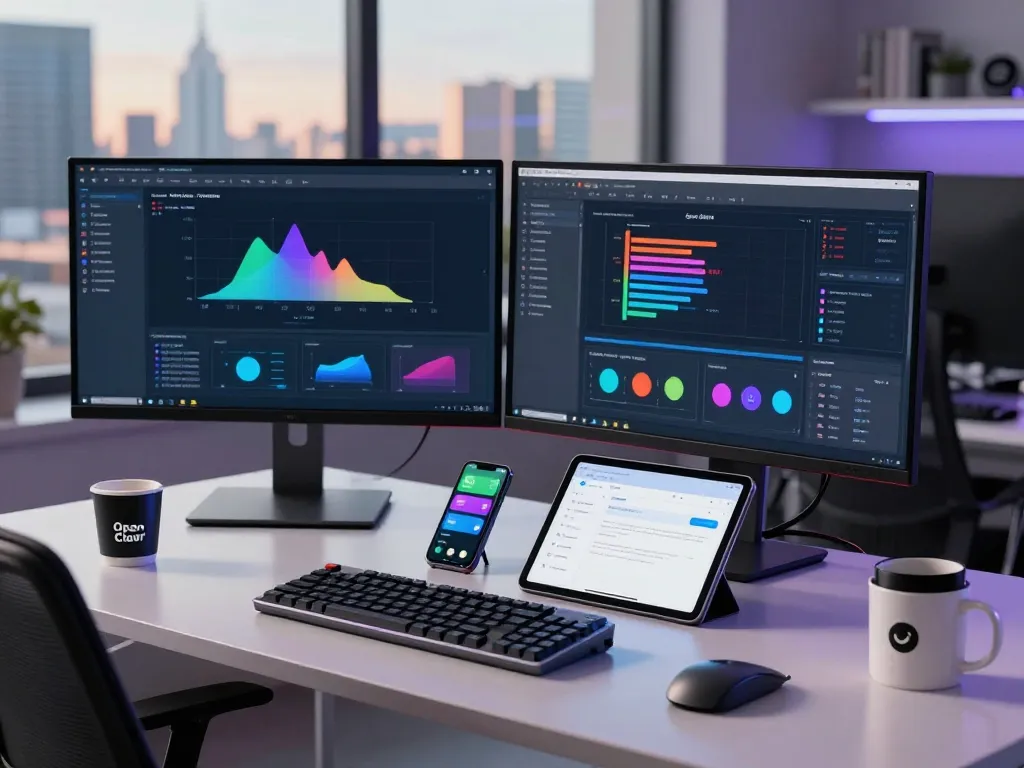 OpenClaw personal AI assistant enhancing productivity in a modern tech workspace.