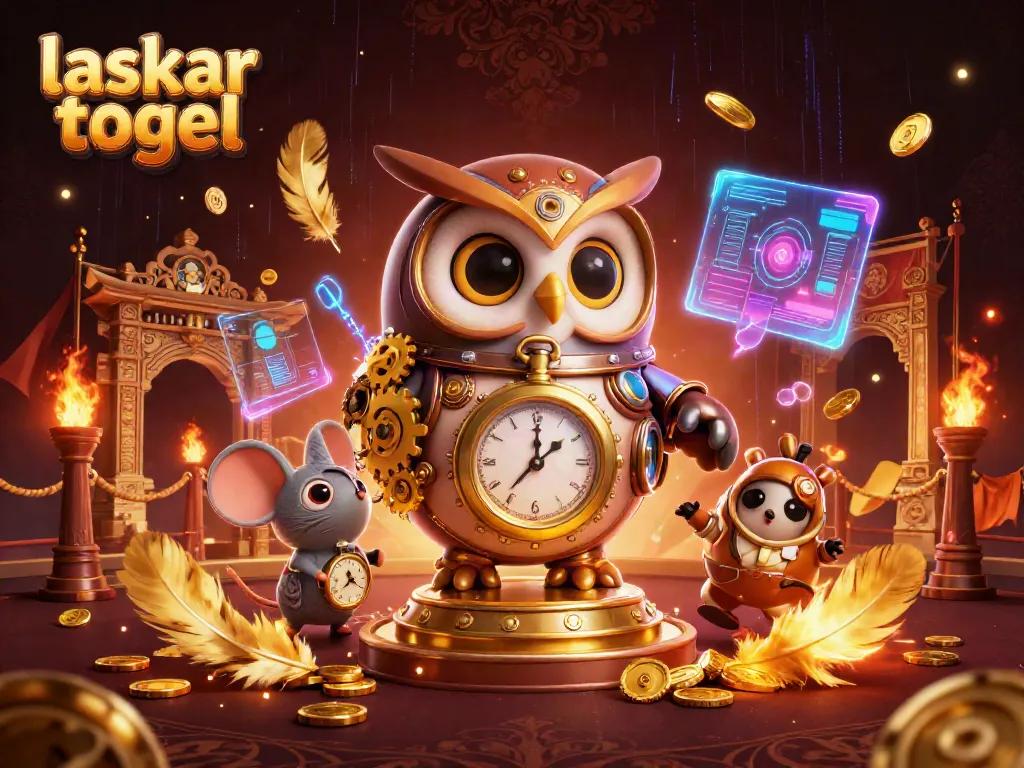 Experience the excitement of laskar togel with dynamic casino elements in this vibrant 3D illustration.