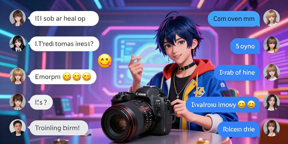 Dynamic hentai chat ai avatar engaging users in vibrant online chatroom, showcasing interactive dialogue.