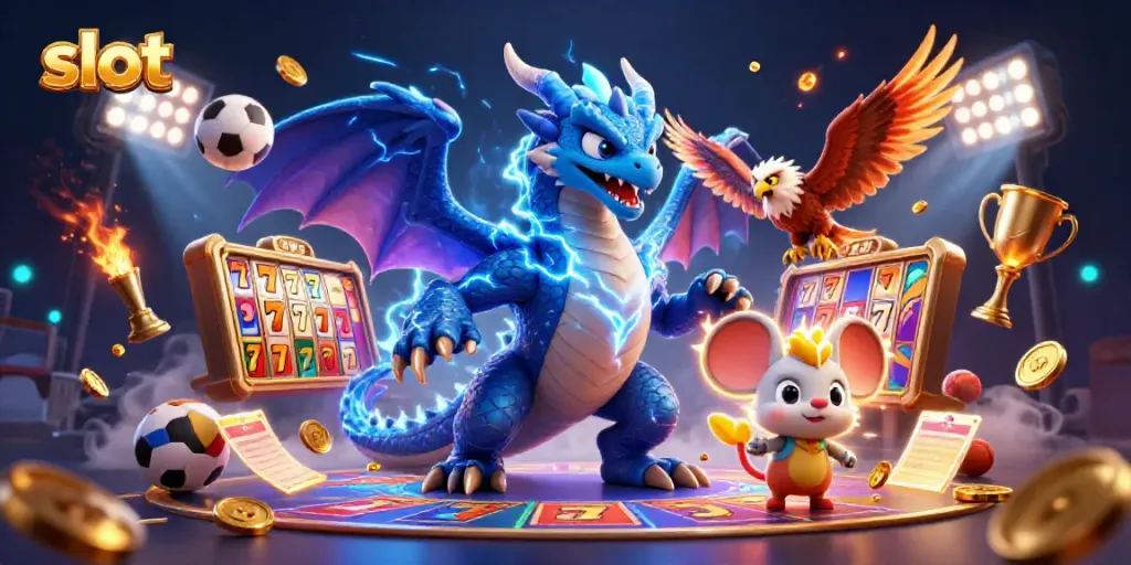 Engage your luck with a vibrant slot scene featuring dynamic characters and exciting game elements.