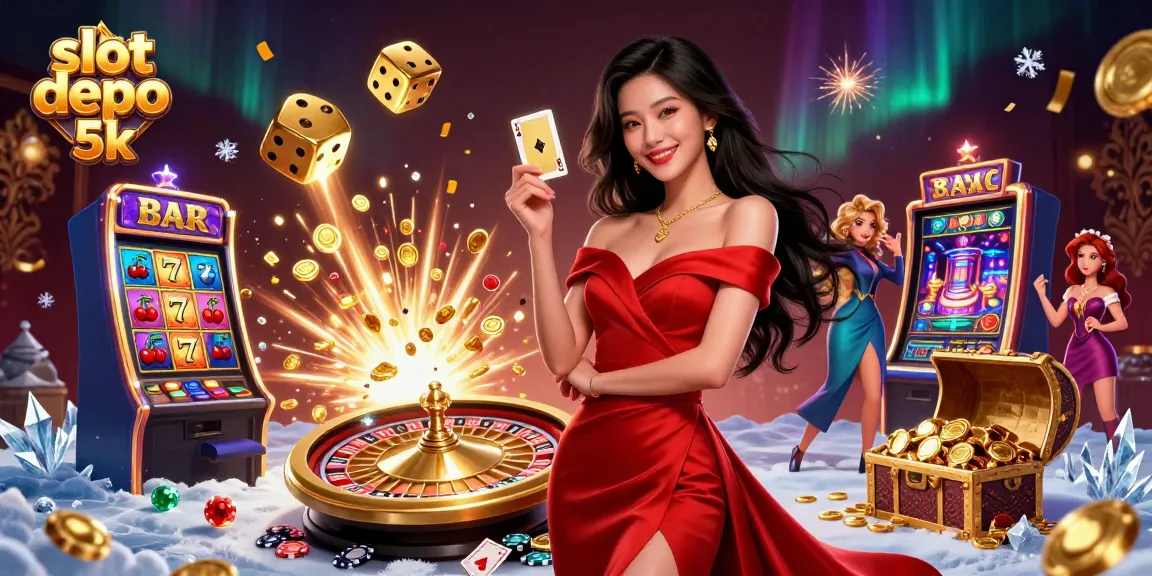 Experience the thrill of slot depo 5k with captivating gameplay and stunning visuals in a dynamic 3D casino scene.