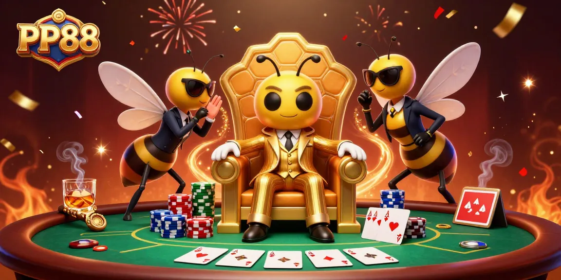 Experience thrilling poker action with PP88 as our cartoon mob boss and allies dominate the table.