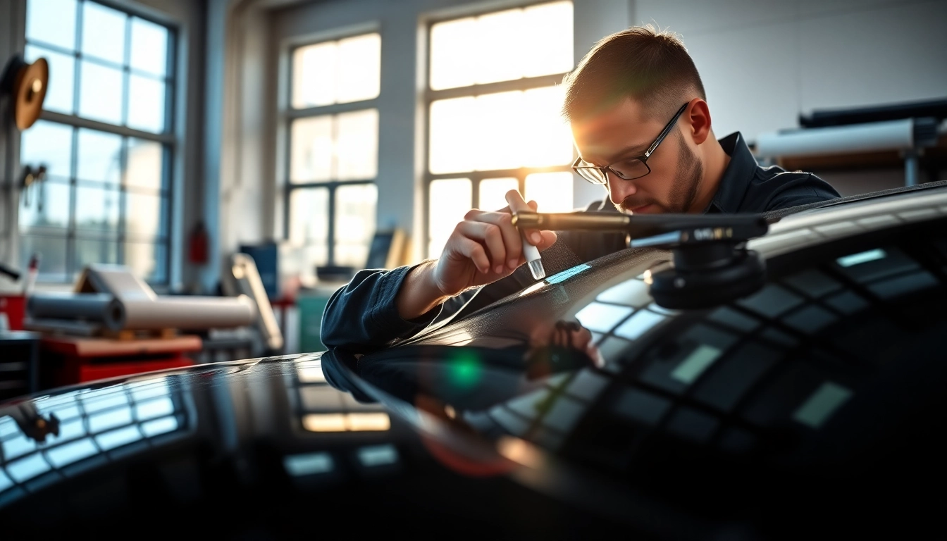 Applying PPF Chattanooga with precision in a modern automotive setting.