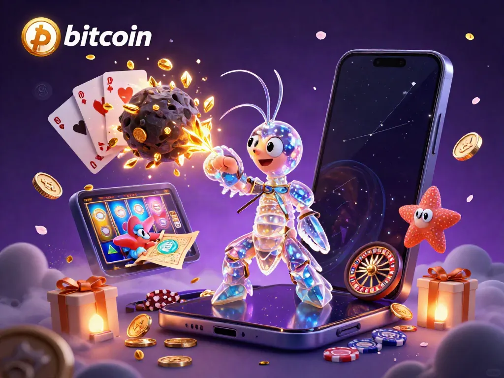 Experience the exciting bitcoin casino world with vibrant animation of characters and games.