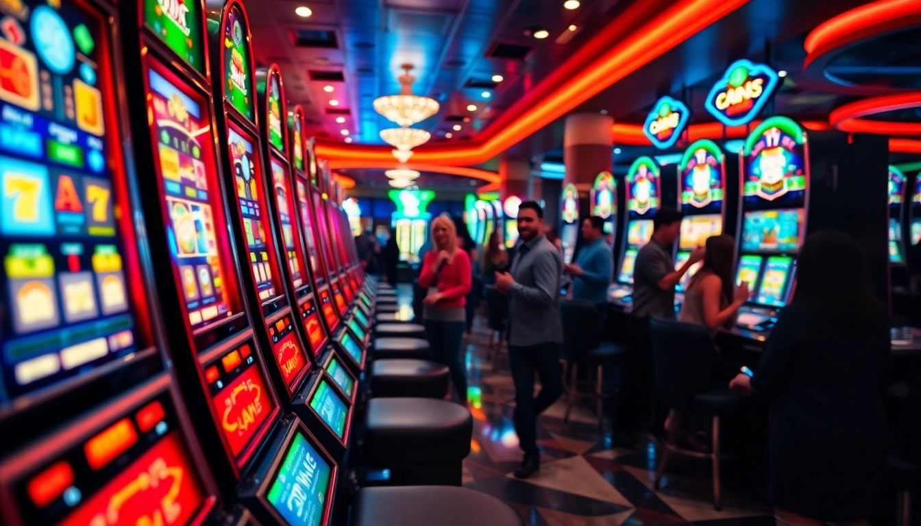 Experience the thrill of as38 daftar situs slot with vibrant machines and engaging players in a bustling casino.